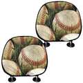 Baseballs On Field Print Car Headrest Covers