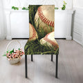Baseballs On Field Print Dining Chair Slipcover