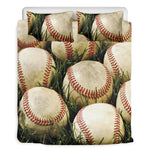 Baseballs On Field Print Duvet Cover Bedding Set