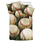 Baseballs On Field Print Duvet Cover Bedding Set