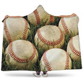 Baseballs On Field Print Hooded Blanket