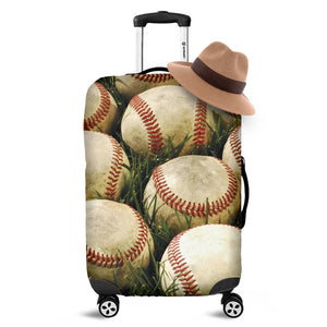 Baseballs On Field Print Luggage Cover