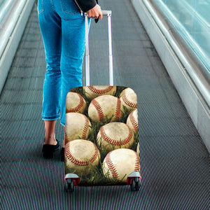 Baseballs On Field Print Luggage Cover