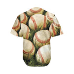 Baseballs On Field Print Men's Baseball Jersey