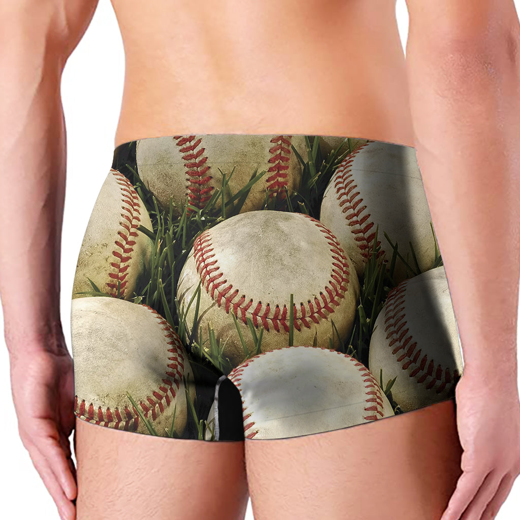 Baseballs On Field Print Men's Boxer Briefs