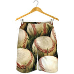 Baseballs On Field Print Men's Shorts