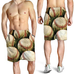 Baseballs On Field Print Men's Shorts