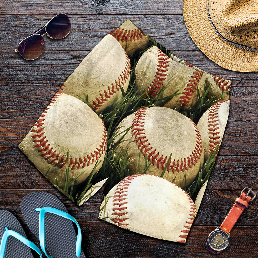 Baseballs On Field Print Men's Shorts