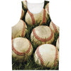 Baseballs On Field Print Men's Tank Top