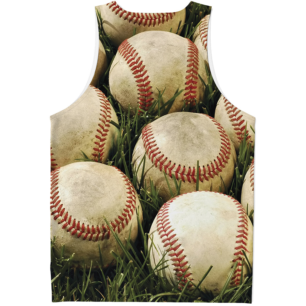 Baseballs On Field Print Men's Tank Top