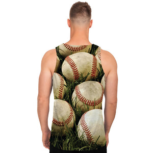 Baseballs On Field Print Men's Tank Top