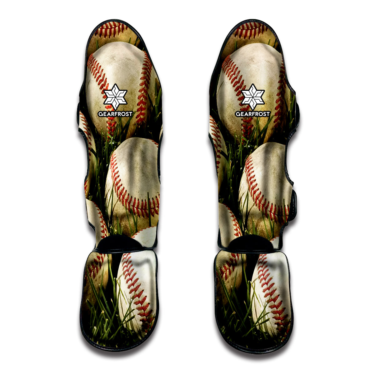 Baseballs On Field Print Muay Thai Shin Guard