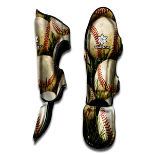 Baseballs On Field Print Muay Thai Shin Guard