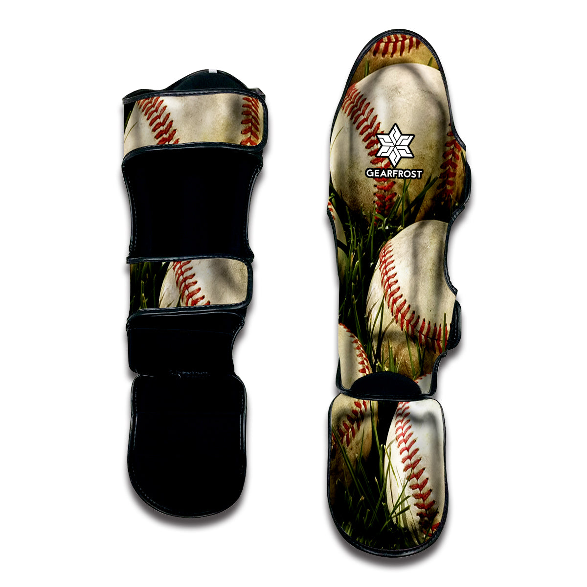 Baseballs On Field Print Muay Thai Shin Guard