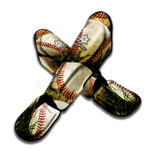 Baseballs On Field Print Muay Thai Shin Guard