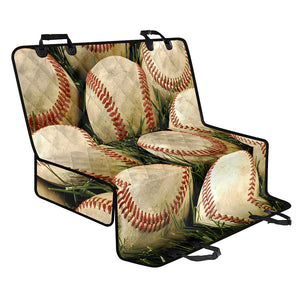 Baseballs On Field Print Pet Car Back Seat Cover