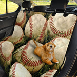 Baseballs On Field Print Pet Car Back Seat Cover