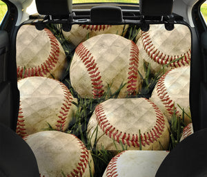 Baseballs On Field Print Pet Car Back Seat Cover