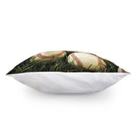 Baseballs On Field Print Pillow Cover