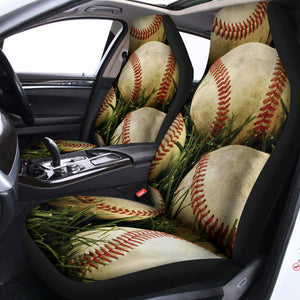 Baseballs On Field Print Universal Fit Car Seat Covers