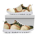 Baseballs On Field Print White Running Shoes