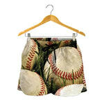 Baseballs On Field Print Women's Shorts