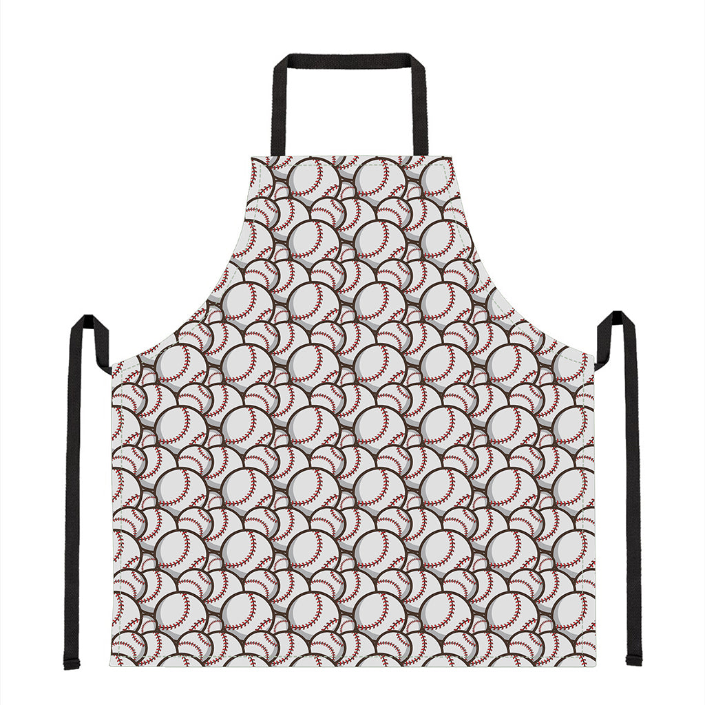 Baseballs Pattern Print Apron