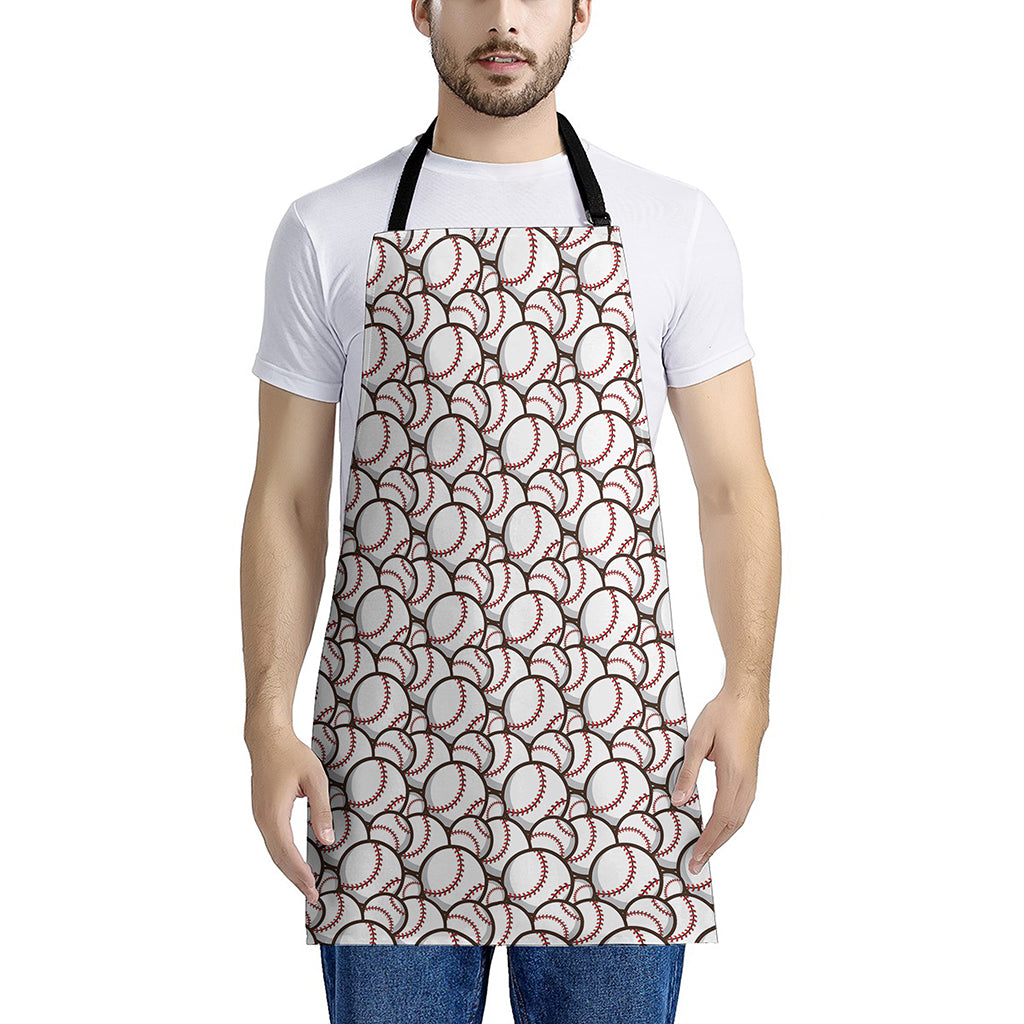 Baseballs Pattern Print Apron