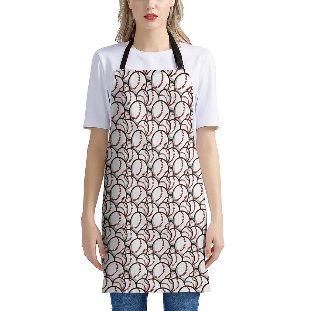 Baseballs Pattern Print Apron