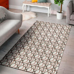 Baseballs Pattern Print Area Rug