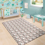 Baseballs Pattern Print Area Rug