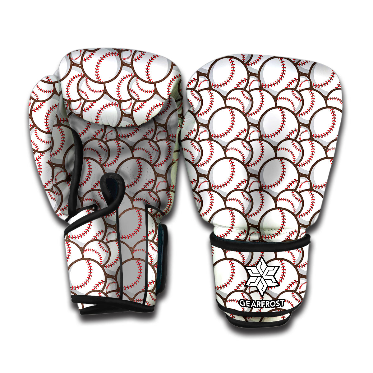 Baseballs Pattern Print Boxing Gloves