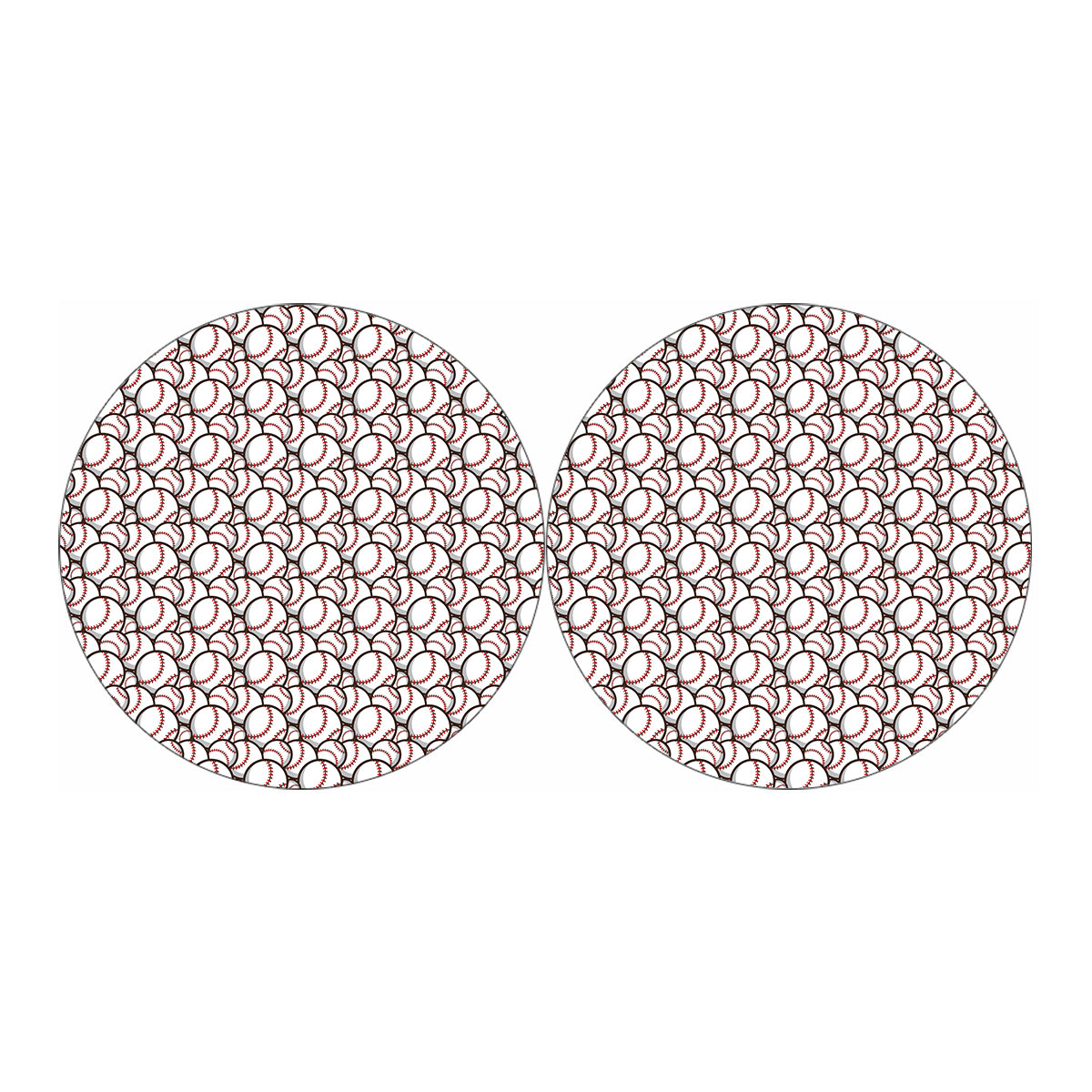 Baseballs Pattern Print Car Coasters