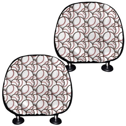 Baseballs Pattern Print Car Headrest Covers