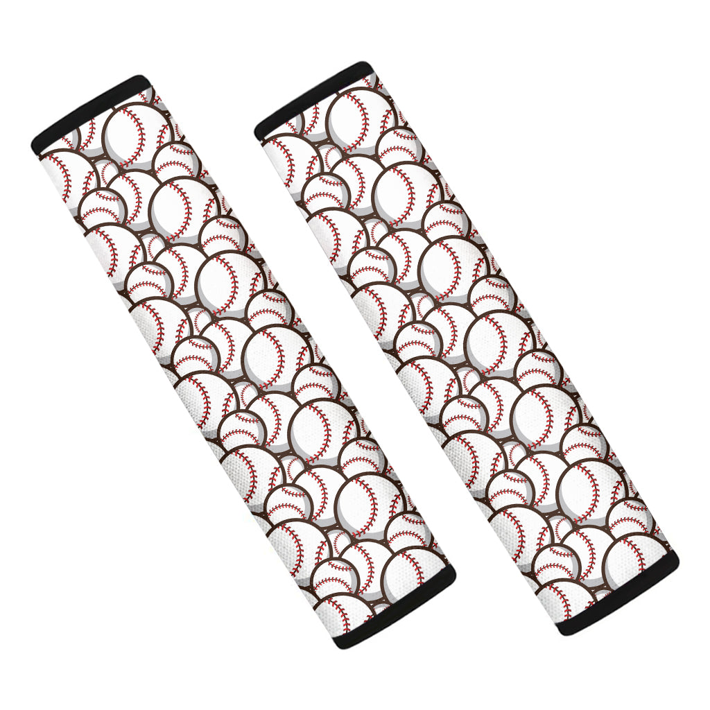 Baseballs Pattern Print Car Seat Belt Covers