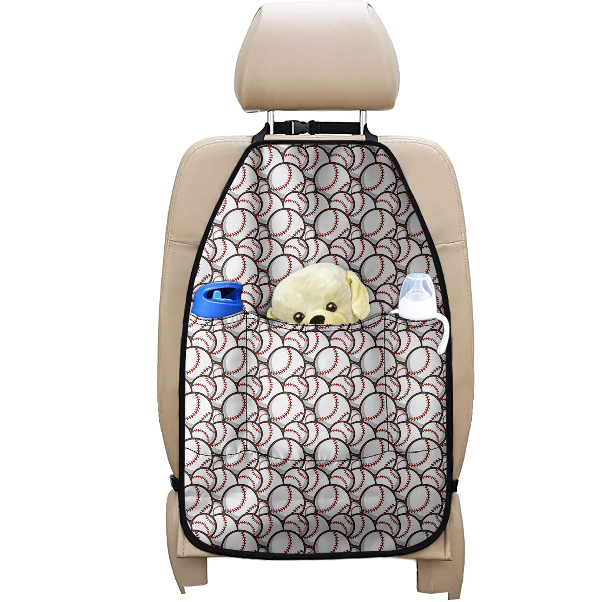 Baseballs Pattern Print Car Seat Organizers