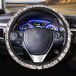 Baseballs Pattern Print Car Steering Wheel Cover