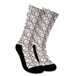 Baseballs Pattern Print Crew Socks