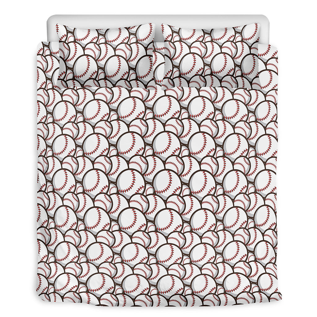 Baseballs Pattern Print Duvet Cover Bedding Set