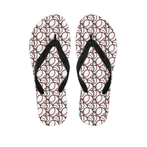 Baseballs Pattern Print Flip Flops