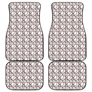 Baseballs Pattern Print Front and Back Car Floor Mats