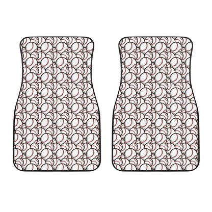 Baseballs Pattern Print Front Car Floor Mats