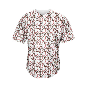 Baseballs Pattern Print Men's Baseball Jersey