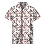 Baseballs Pattern Print Men's Short Sleeve Shirt