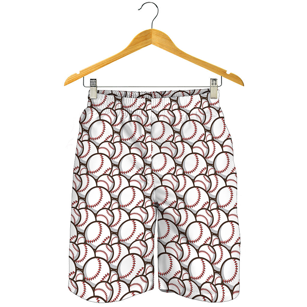 Baseballs Pattern Print Men's Shorts