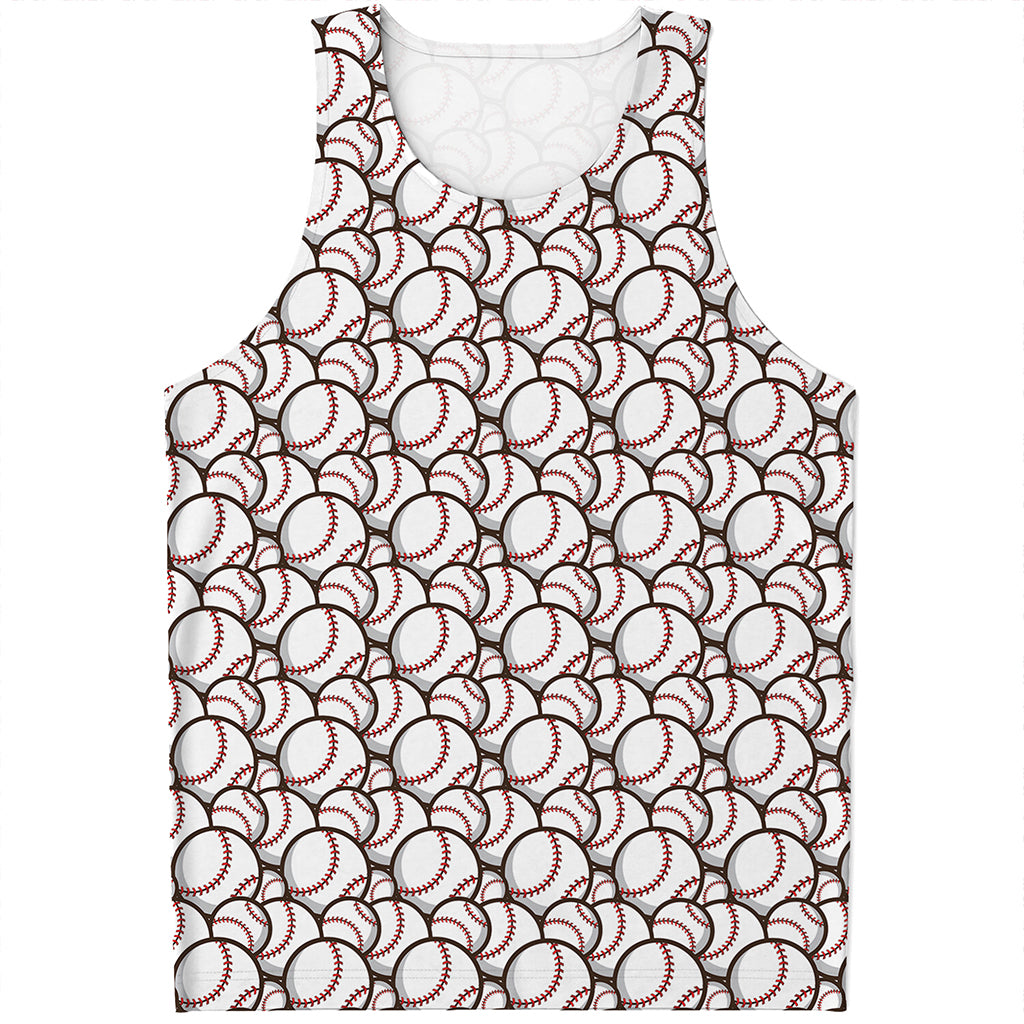 Baseballs Pattern Print Men's Tank Top