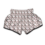 Baseballs Pattern Print Muay Thai Boxing Shorts