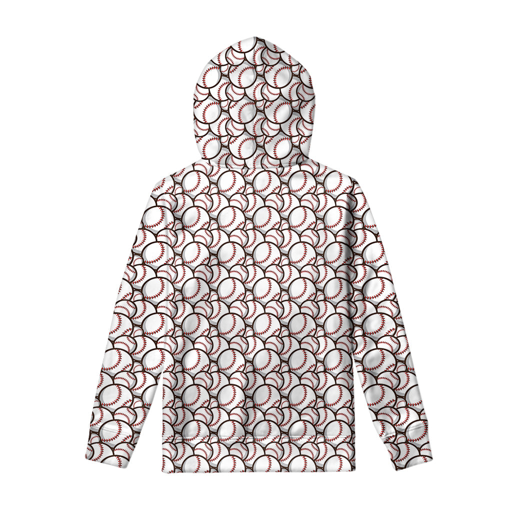 Baseballs Pattern Print Pullover Hoodie