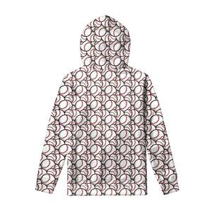 Baseballs Pattern Print Pullover Hoodie