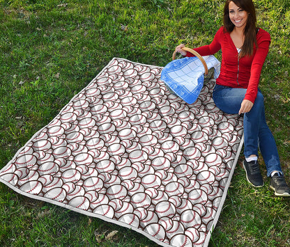 Baseballs Pattern Print Quilt